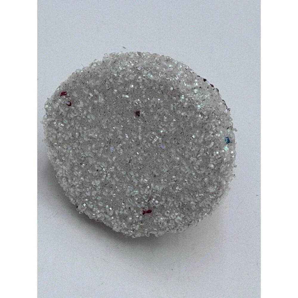 Santa Claus Hat Christmas Tree Ornament Pink Glitter 3.5